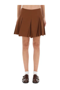 Marni women’s brown pleated miniskirt made of lightweight fabric suitable for casual and formal wear