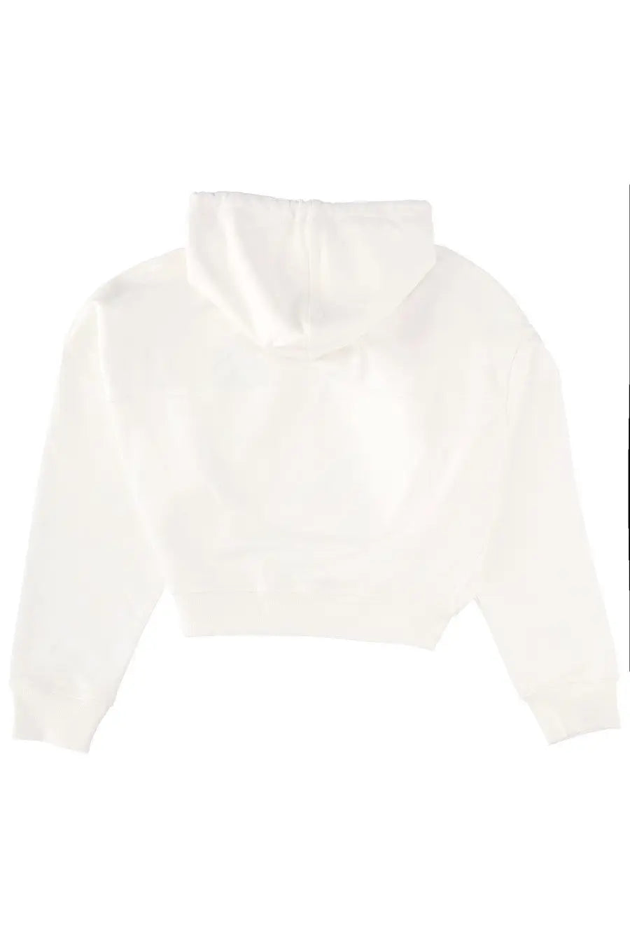 Marni women’s white cropped hoodie with soft fleece texture and ribbed cuffs perfect for casual wear