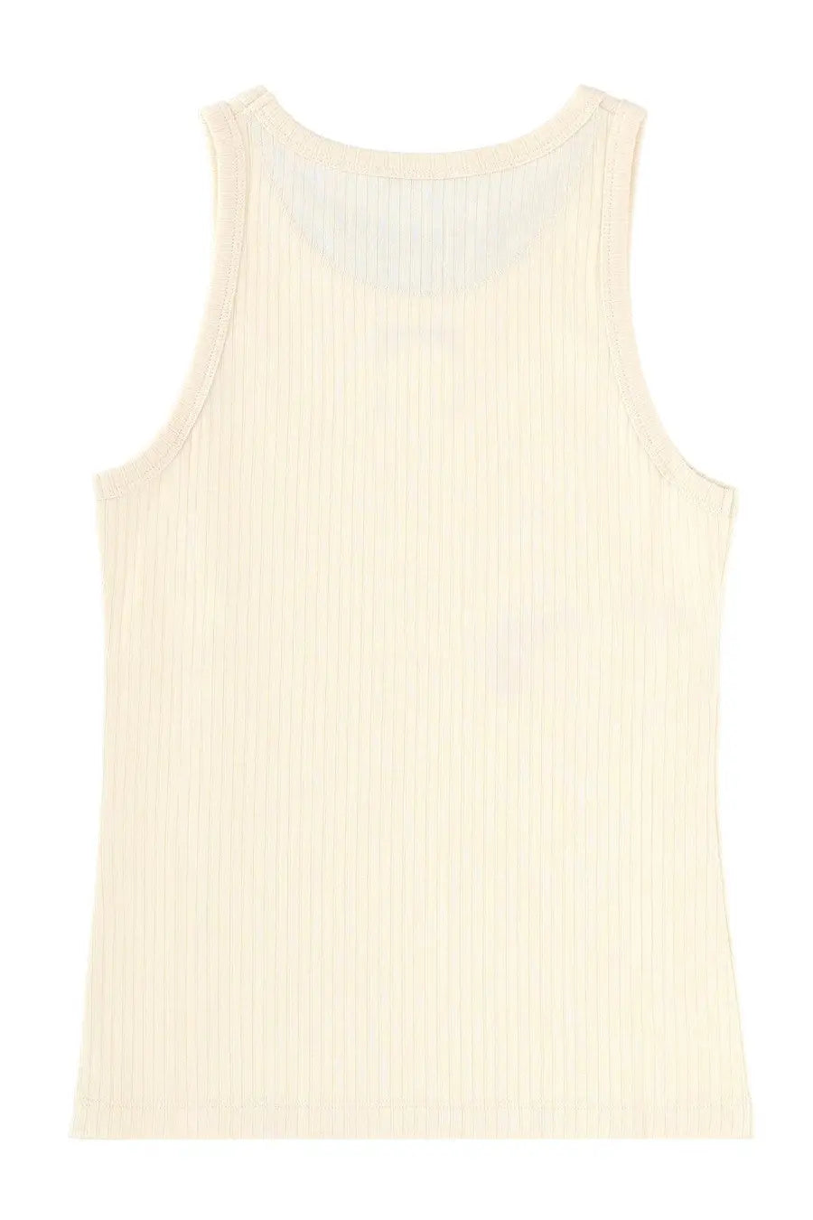 Marni women’s tank top beige cream-colored ribbed knit with a simple sleeveless design perfect for casual wear