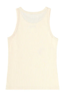 Marni women’s tank top beige cream-colored ribbed knit with a simple sleeveless design perfect for casual wear
