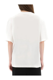 Marni women’s white cotton oversized short-sleeved t-shirt with relaxed fit and minimalist design