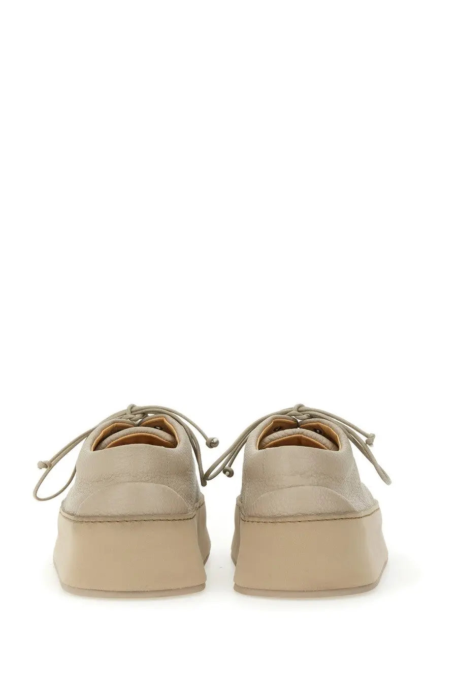 Marsell men’s derby cassapana beige platform lace-up shoes with soft leather upper and matching laces