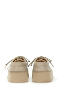 Marsell men’s derby cassapana beige platform lace-up shoes with soft leather upper and matching laces