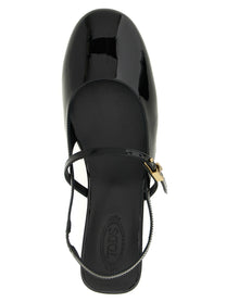 Tod's Mary Jane Patent Ballet Flats Black