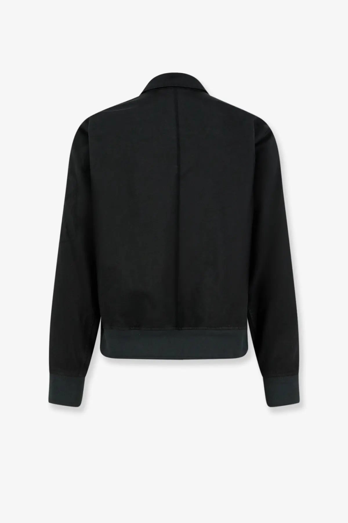 Massimo osti men’s darkshadow black nylon bomber jacket with sleek minimalist design and ribbed cuffs visible from back