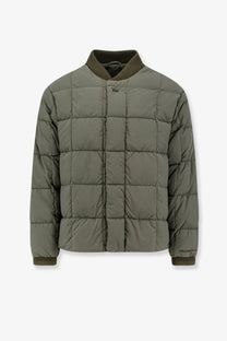 Massimo osti men’s olive green padded nylon bomber jacket with quilted design ribbed collar and cuffs brown