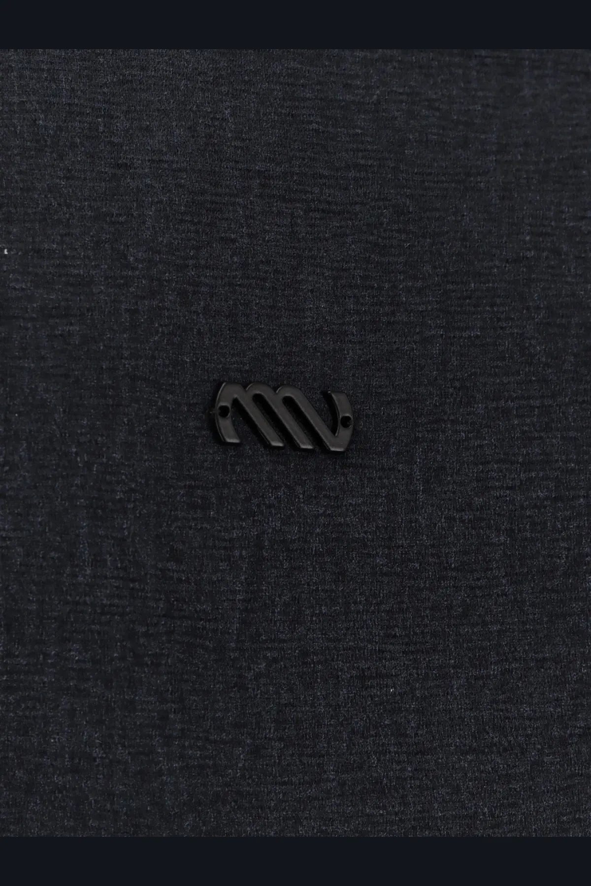 Massimo osti men’s shirt jacket total eclipse black heathered fabric with matte black metallic logo emblem