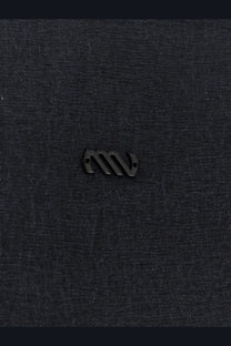 Massimo osti men’s shirt jacket total eclipse black heathered fabric with matte black metallic logo emblem