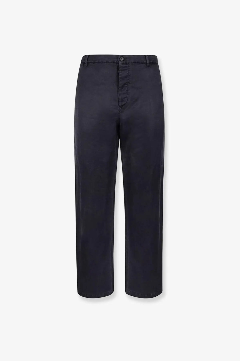 Massimo osti men’s silk blend black straight-leg chino trousers with classic button fly and subtle creasing total eclipse