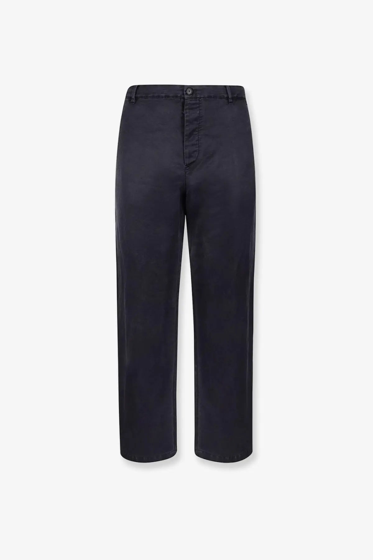 Massimo osti men’s silk blend black straight-leg chino trousers with classic button fly and subtle creasing total eclipse