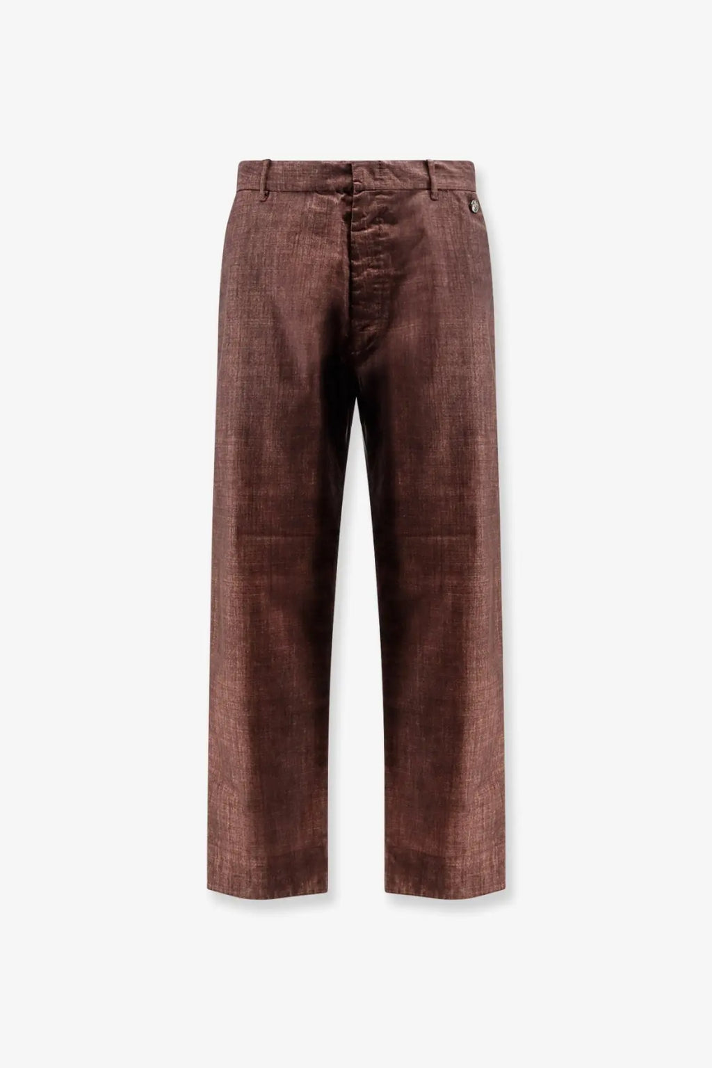 Massimo osti men’s brown wool gum trousers in corduroy with a subtle textured pattern and classic button fly