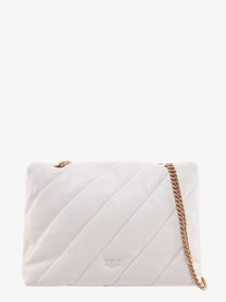 Pinko Women's Matelassé Leather Shoulder Bag White