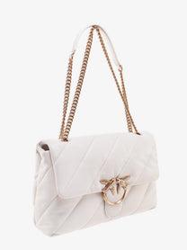 Pinko Women's Matelassé Leather Shoulder Bag White