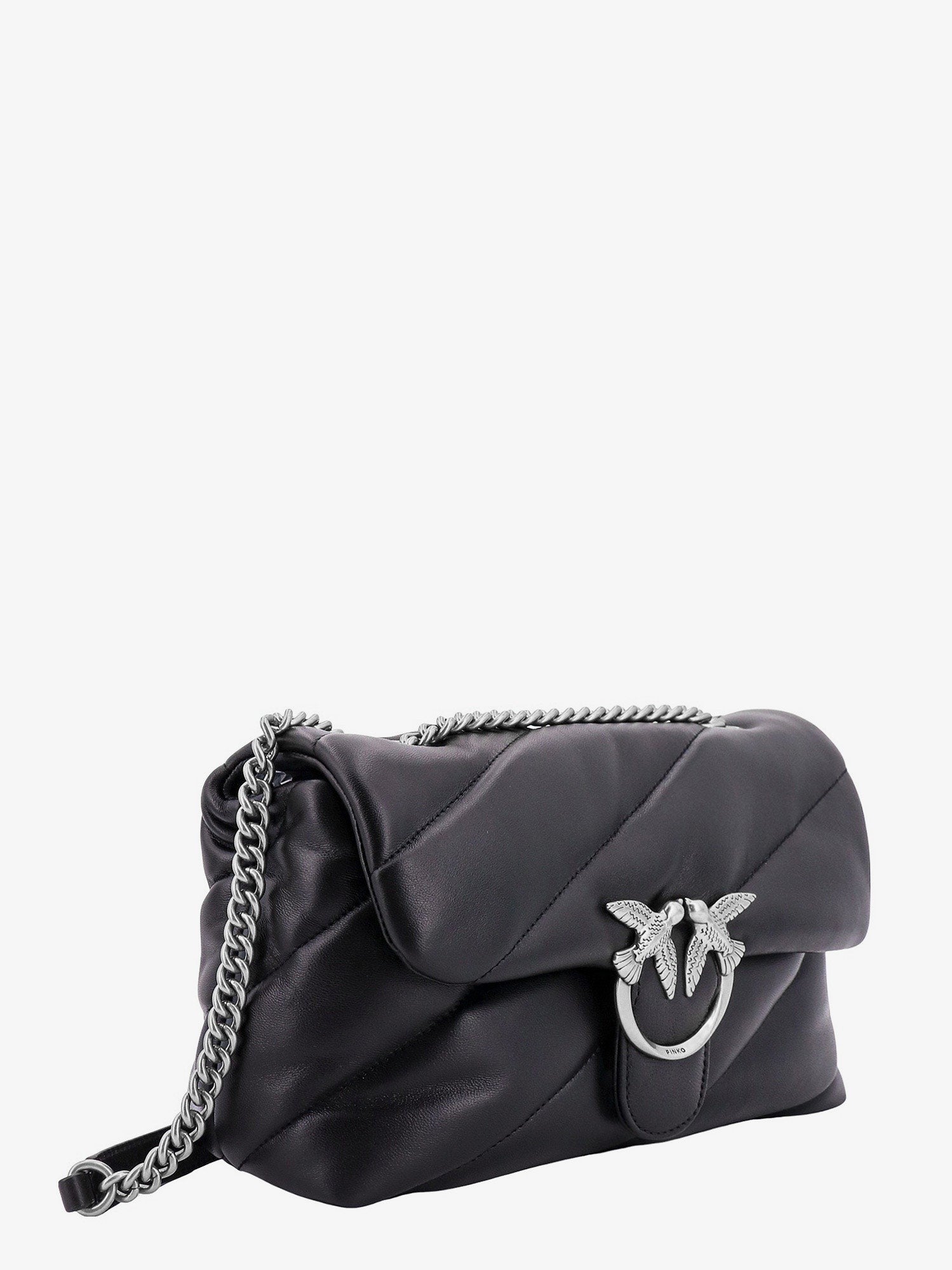 Pinko Women's Matelassé Leather Shoulder Bag Black
