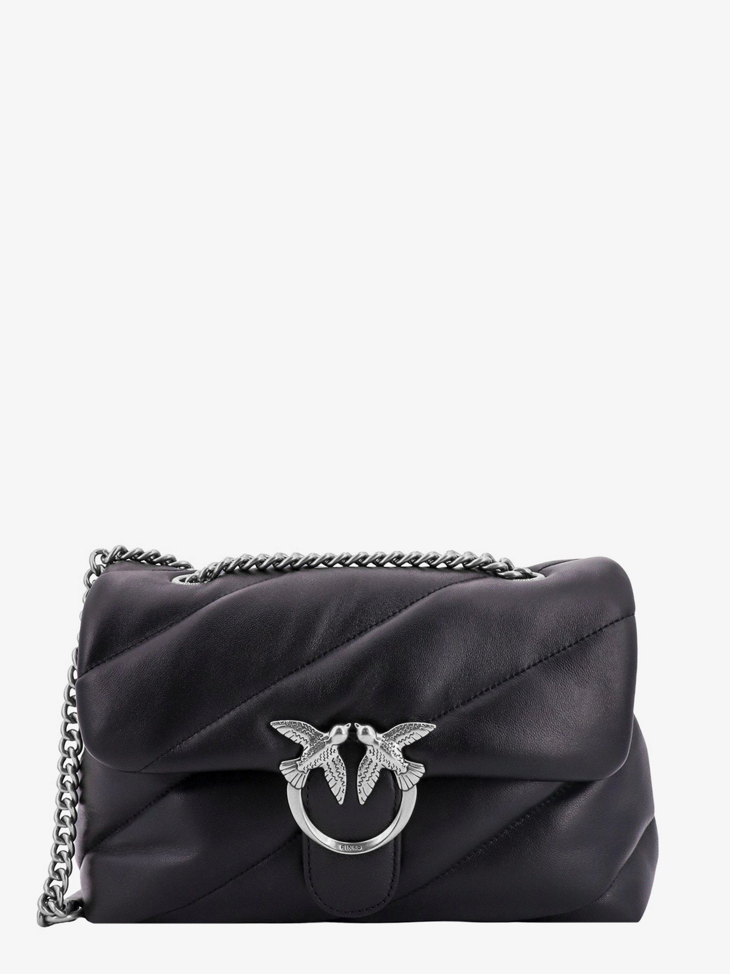 Pinko Women's Matelassé Leather Shoulder Bag Black