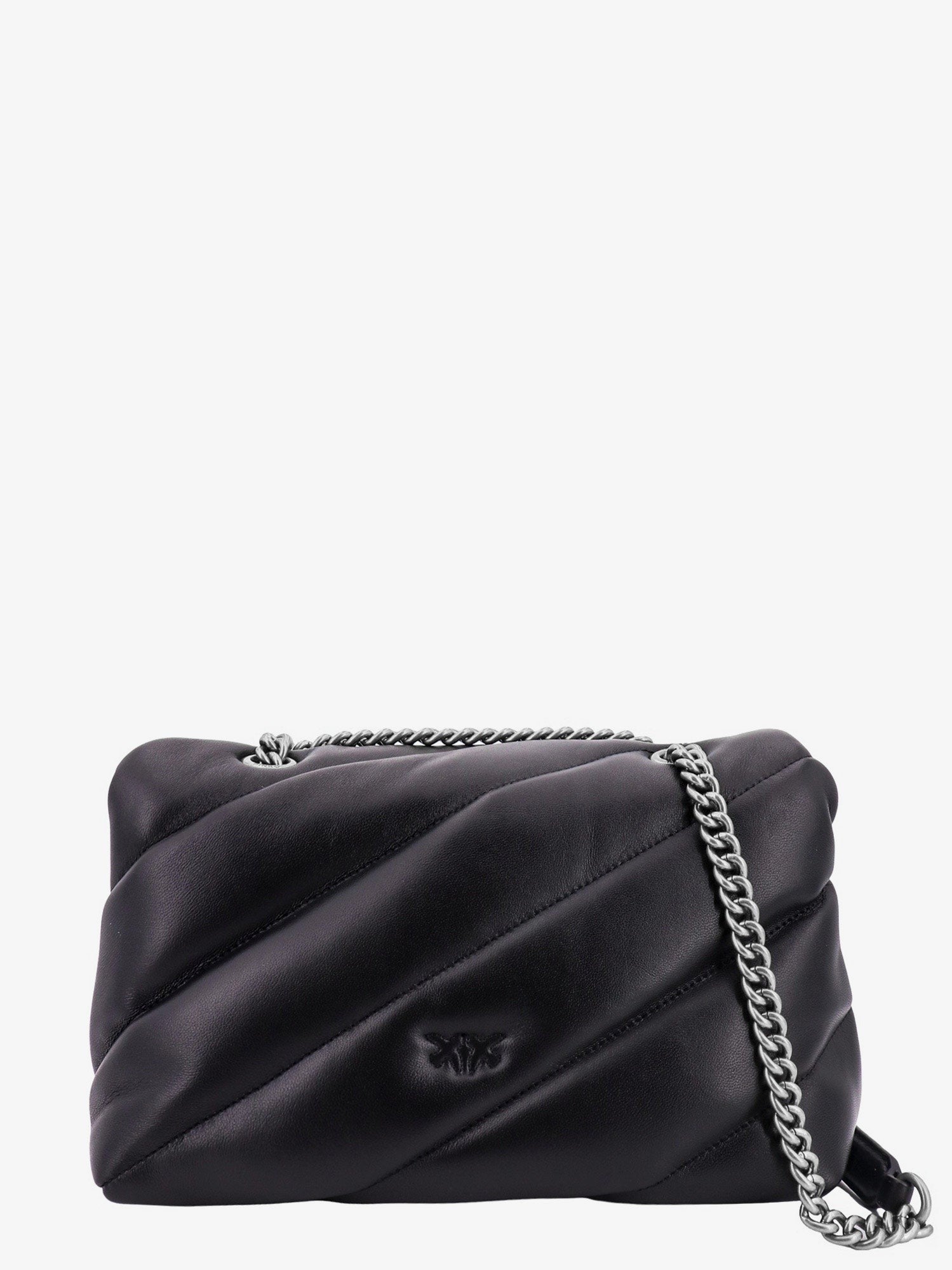 Pinko Women's Matelassé Leather Shoulder Bag Black