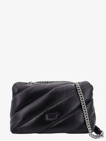 Pinko Women's Matelassé Leather Shoulder Bag Black