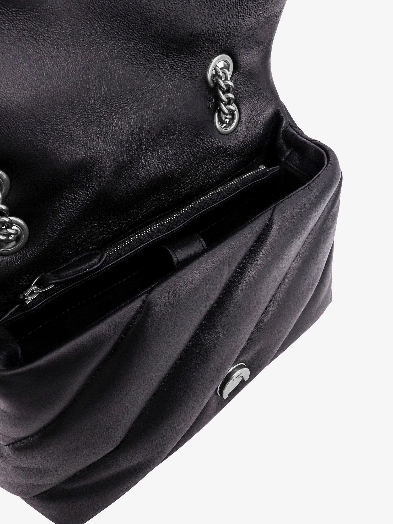 Pinko Women's Matelassé Leather Shoulder Bag Black