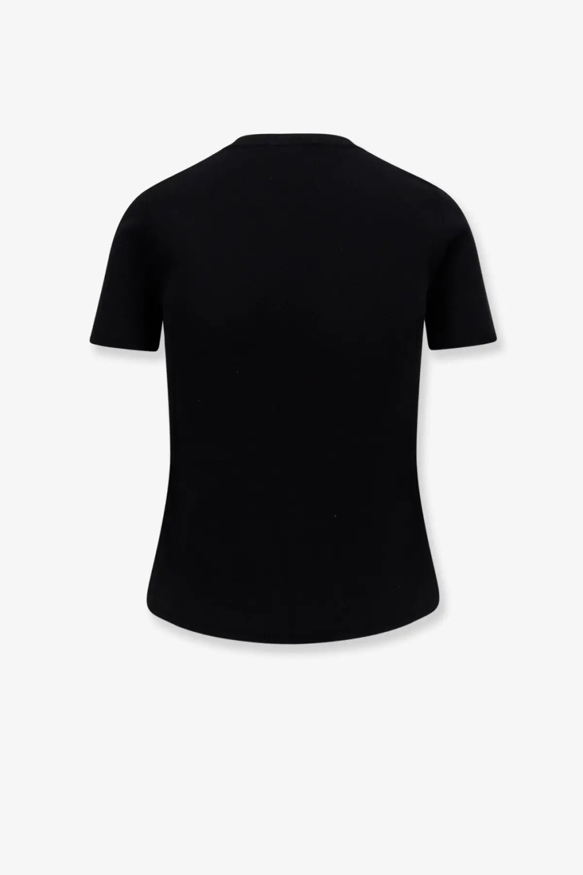 Max Mara women’s Adelio black short-sleeved crew neck shirt made from viscose blend fabric