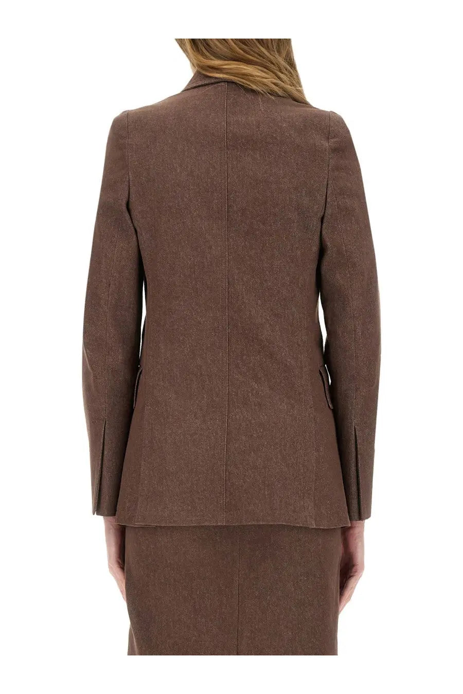 Max mara women’s ambush jacket brown textured blazer with tailored fit and subtle sheen