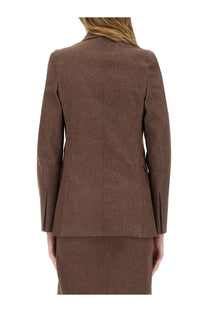 Max mara women’s ambush jacket brown textured blazer with tailored fit and subtle sheen