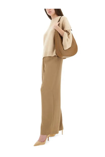 Max mara women’s ampex shirt in beige knit sweater with ribbed cuffs and hem for casual wear