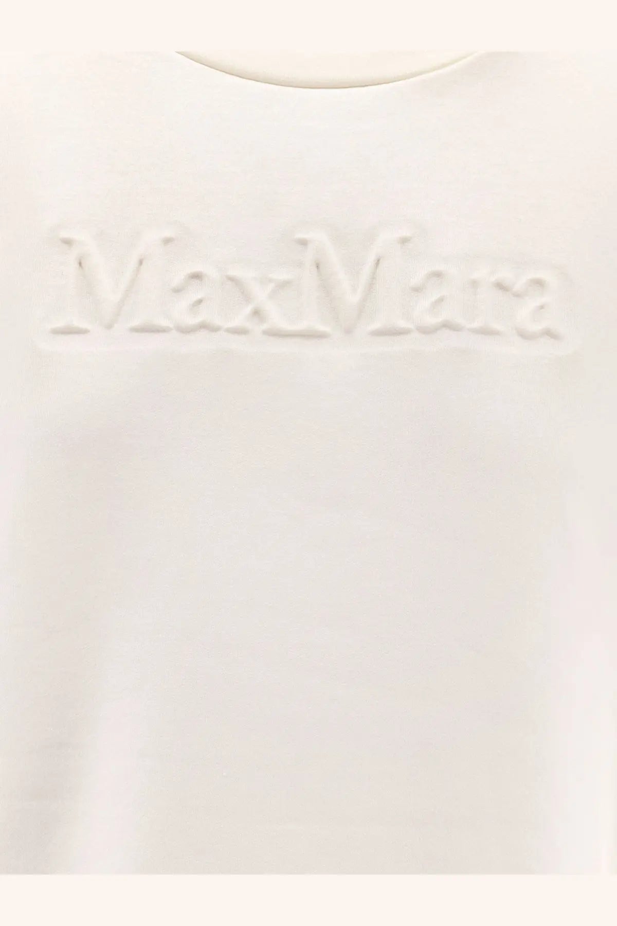 White max mara logo embroidered on soft smooth cotton and silk fabric of womens berma sweatshirt white