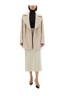 Max mara women’s berta coat beige double-breasted wool coat with gold-tone buttons for stylish outerwear