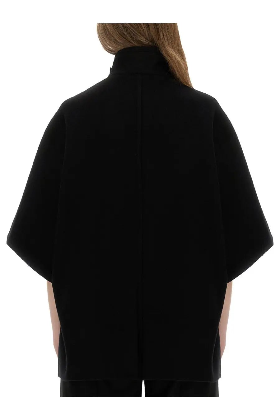 Black oversized blazer with high collar and short sleeves from max mara womens coat derrik black collection