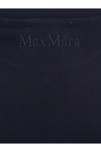 Max Mara women’s donata cotton shirt in dark navy with subtle embroidered branding for elegant casual wear