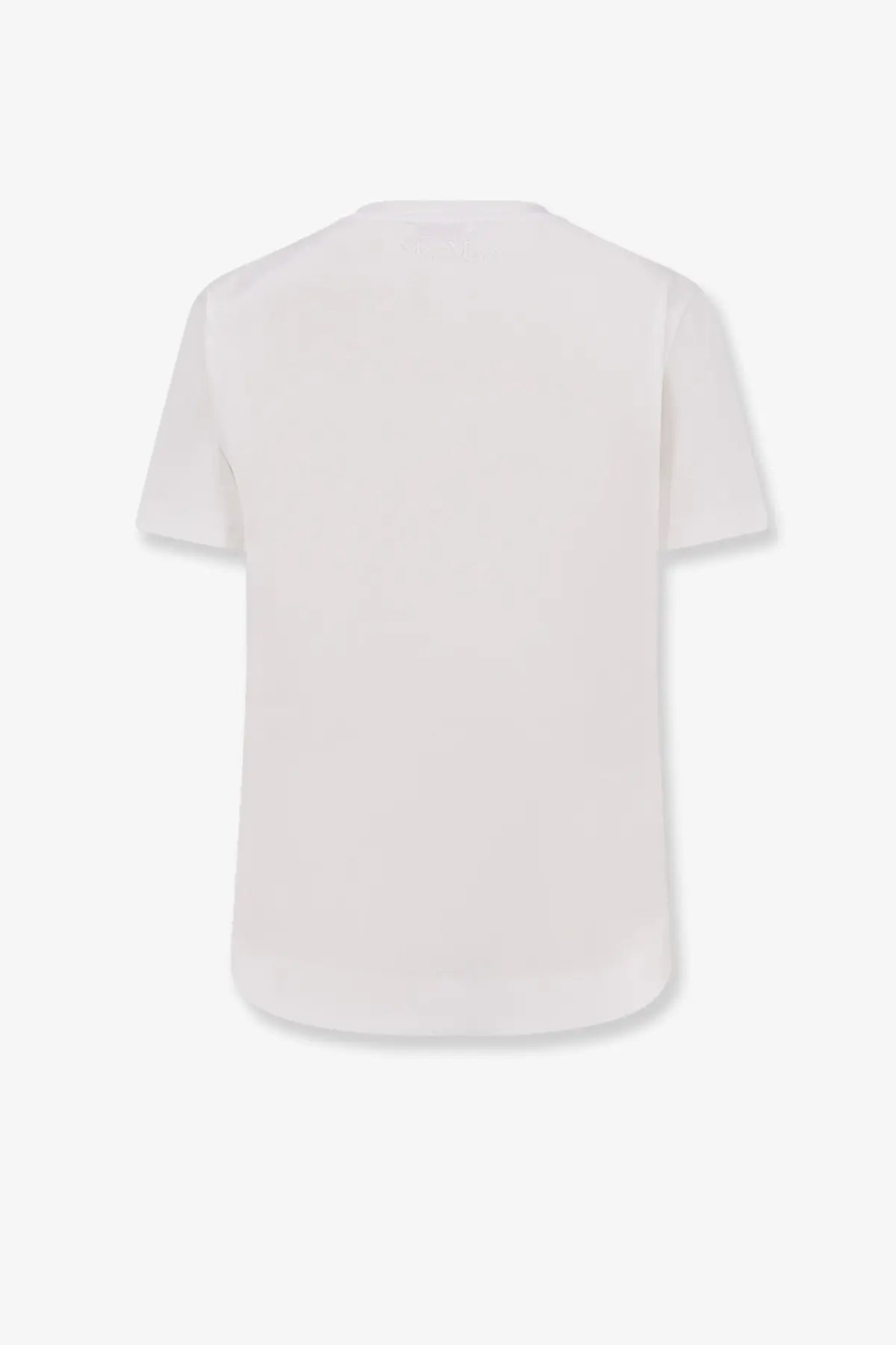 White short-sleeved cotton t-shirt with a minimalist design from max mara womens donata collection