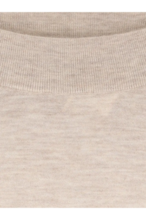 Max Mara women’s Faretra beige heathered knit crewneck sweater made from soft cashmere for cozy wear