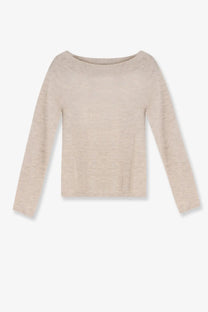 Beige max mara women’s faretra long-sleeved cashmere sweater with soft textured knit fabric and relaxed fit