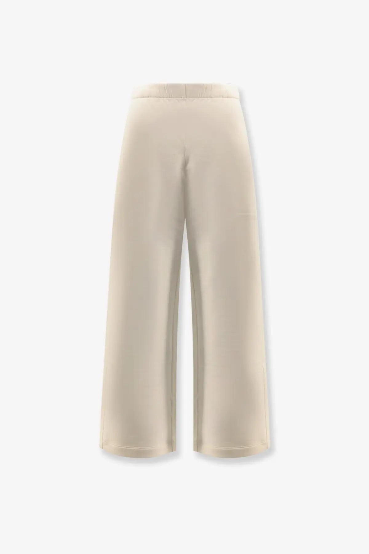 Max Mara women’s white Filovia jogger trousers made of silk and cotton with cream-colored wide-leg flowy fabric