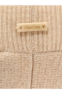 Beige ribbed knit Max Mara sweater made of wool and cashmere for women with visible brand tag