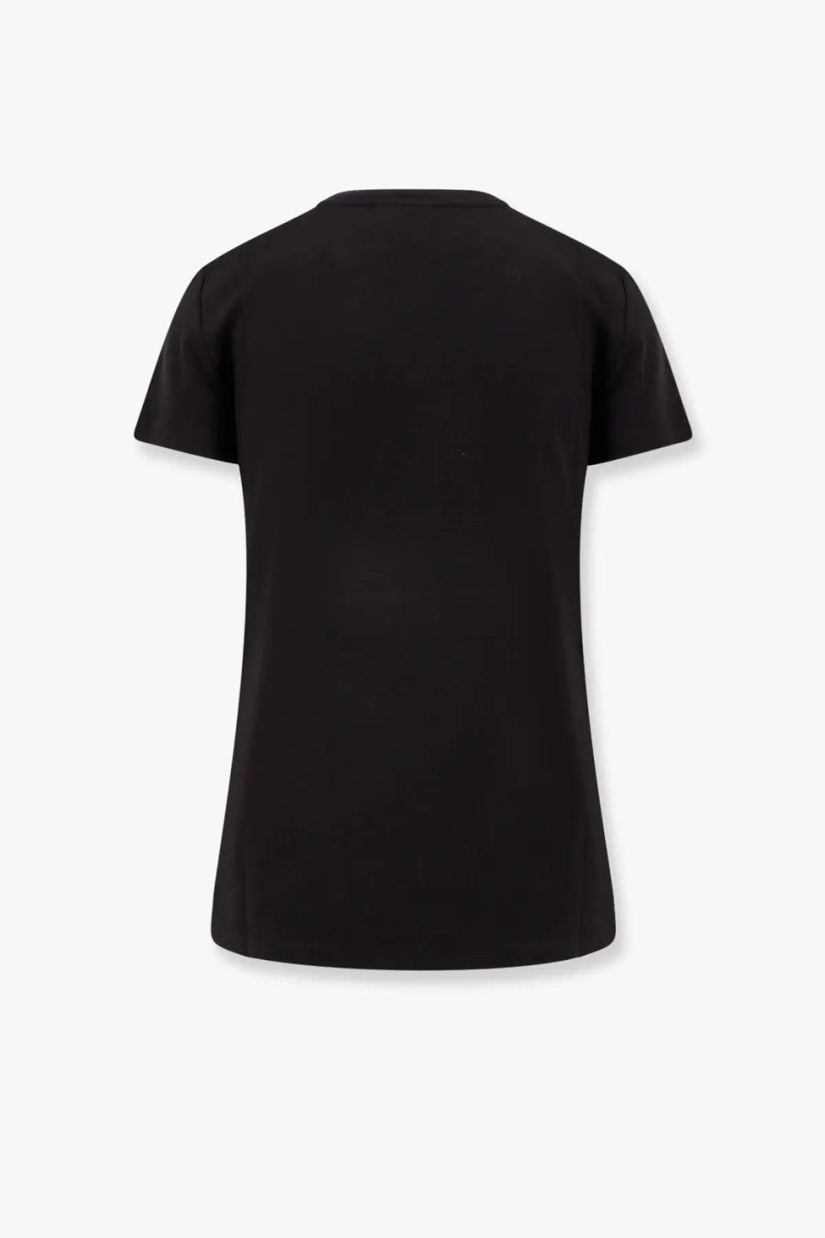 Max Mara women’s Giovane black cotton t-shirt with short sleeves and simple crew neck design