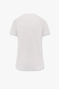 Max Mara women’s giovane white cotton t-shirt with short sleeves crew neck and minimalist design