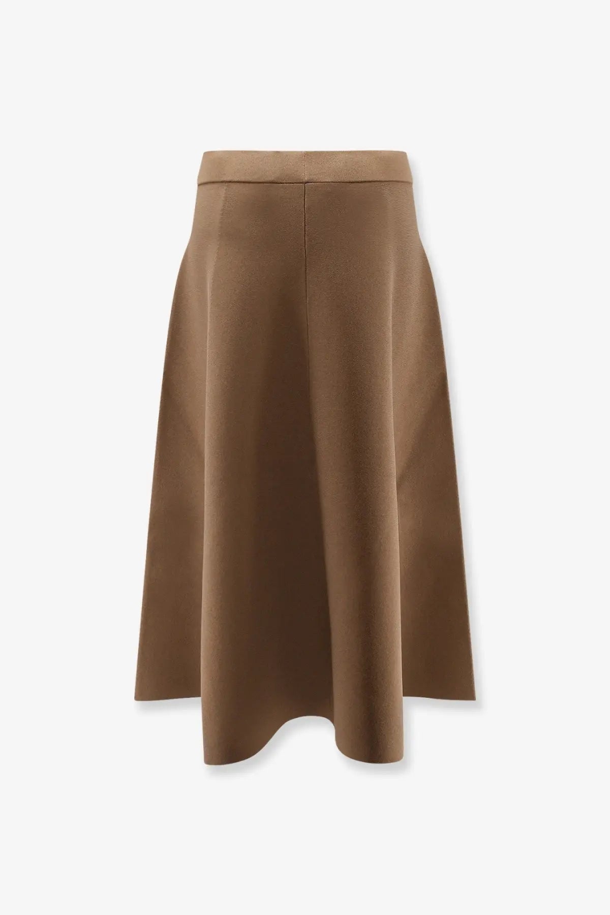 Max mara women’s lazio camel a-line skirt made of smooth viscose blend with minimalist structured design