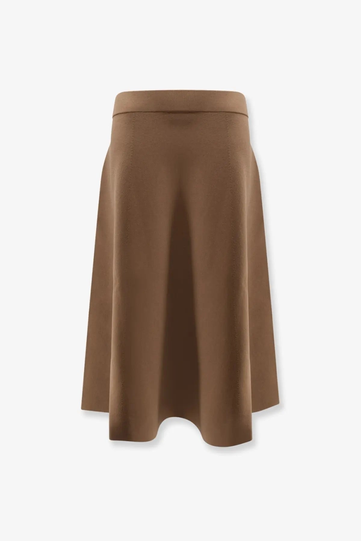 Max mara women’s lazio beige viscose blend a-line skirt with smooth flowing fabric and subtle waistband