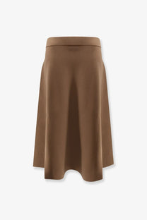 Max mara women’s lazio beige viscose blend a-line skirt with smooth flowing fabric and subtle waistband