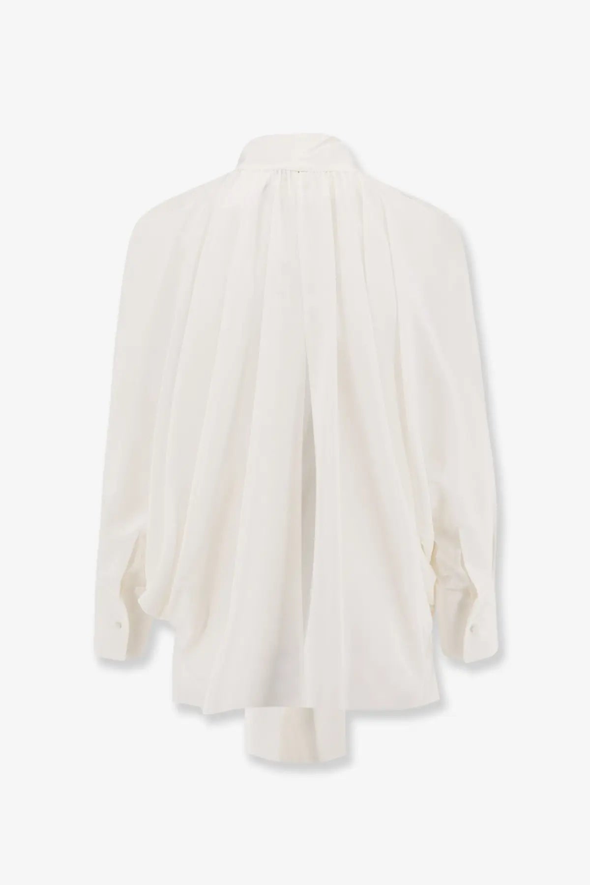 Max Mara women’s Leonida silk shirt white flowing off-white blouse with soft lightweight fabric and long sleeves