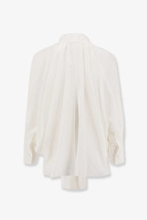 Max Mara women’s Leonida silk shirt white flowing off-white blouse with soft lightweight fabric and long sleeves