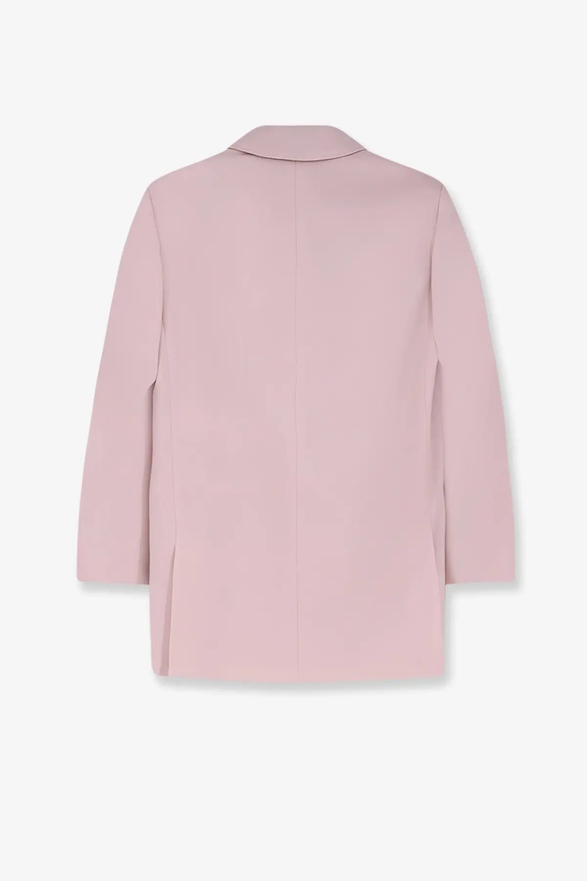 A soft blush pink max mara blazer with a sleek minimalist design made of mohair and silk blend fabric