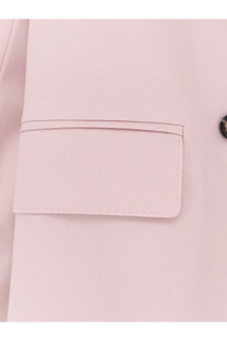 A soft pink max mara women’s mohair and silk blend ombrosa blazer pocket with subtle texture and precise stitching