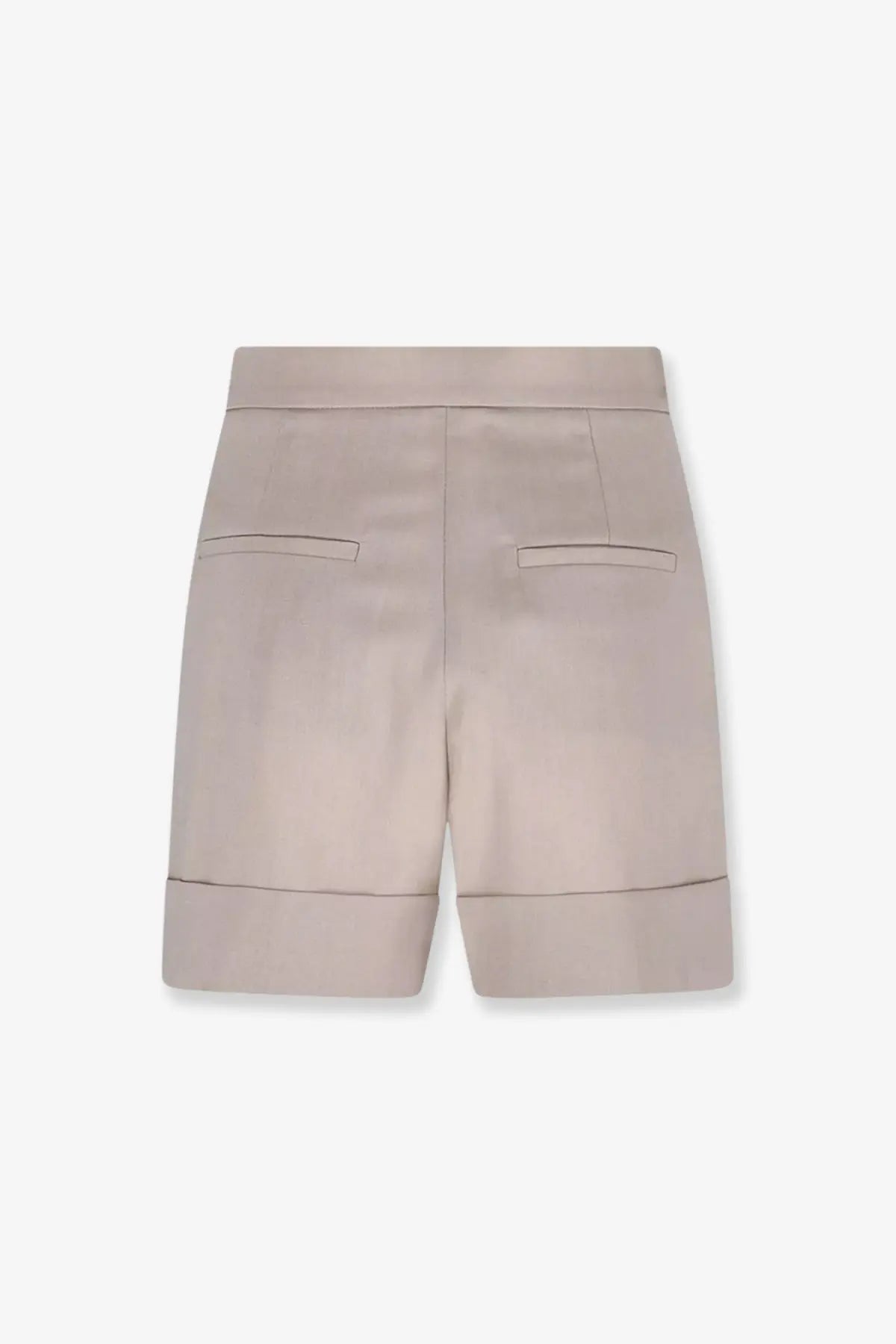 Beige max mara women’s tailored bermuda shorts with high waist two back pockets rolled cuffs mohair and wool blend