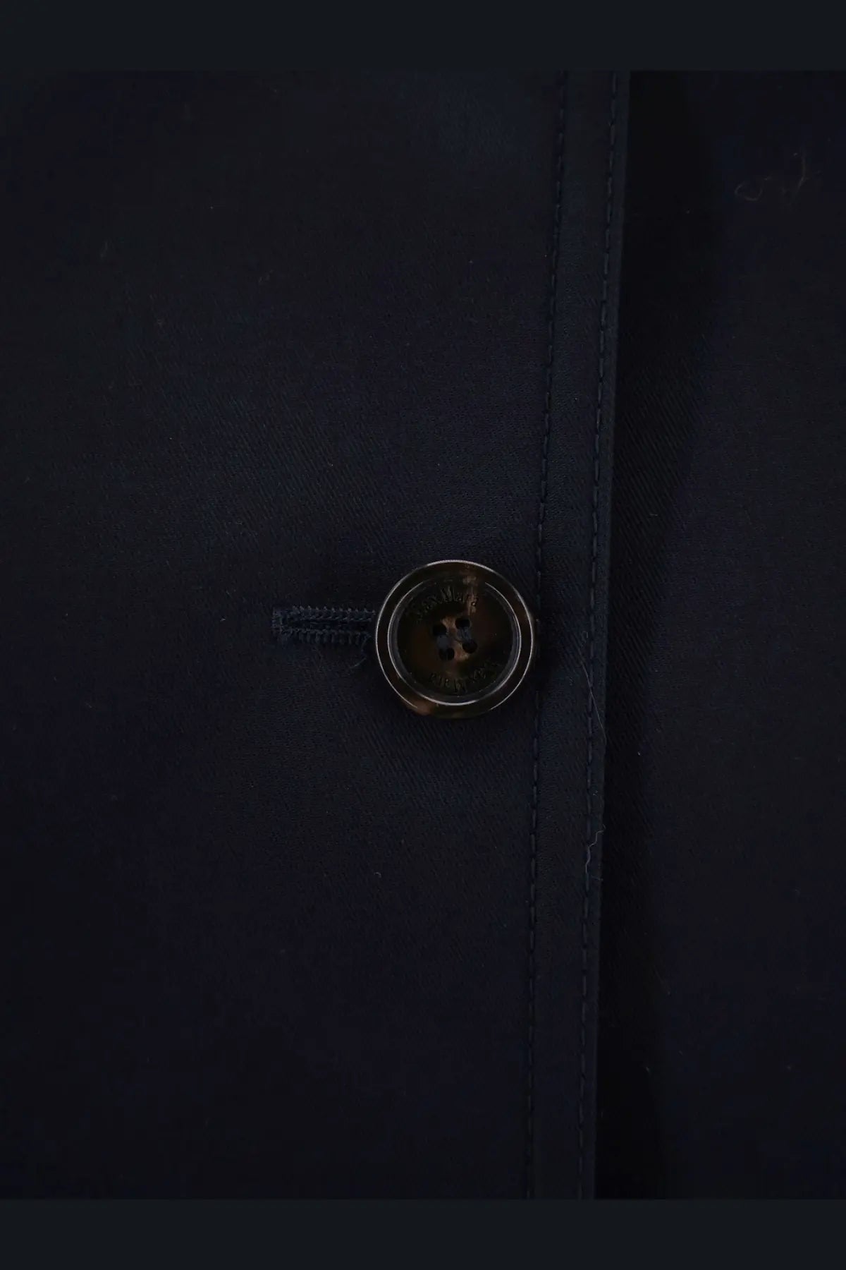 Dark navy metallic button with four holes on max mara womens mxapaggio cotton cape blue