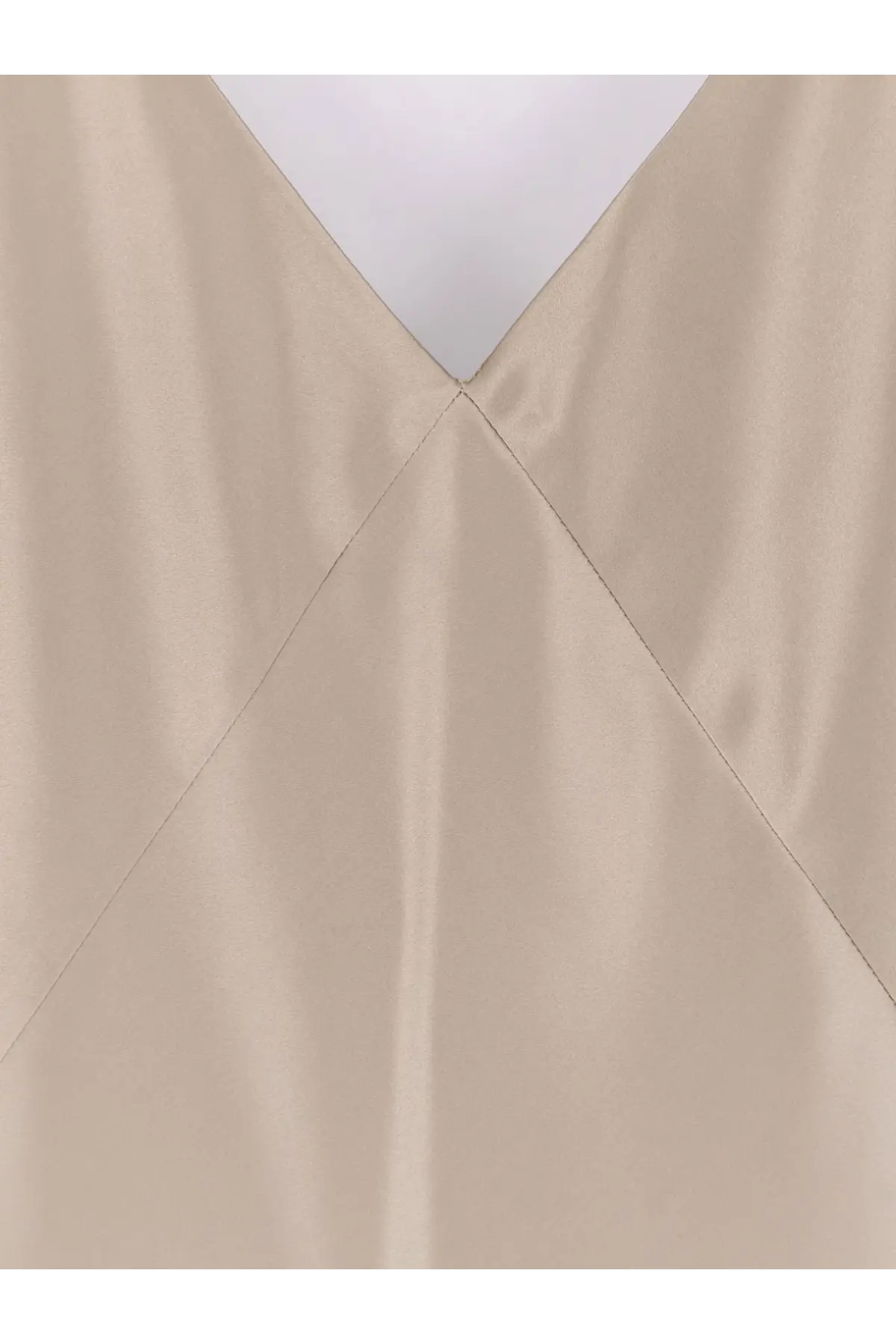 Max mara women’s mxebacco beige satin v-neck dress with smooth flowing fabric and subtle sheen