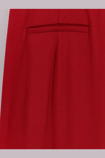 Max mara women’s mxebello viscose jumpsuit in vibrant red with smooth texture subtle pleats and waistband seam