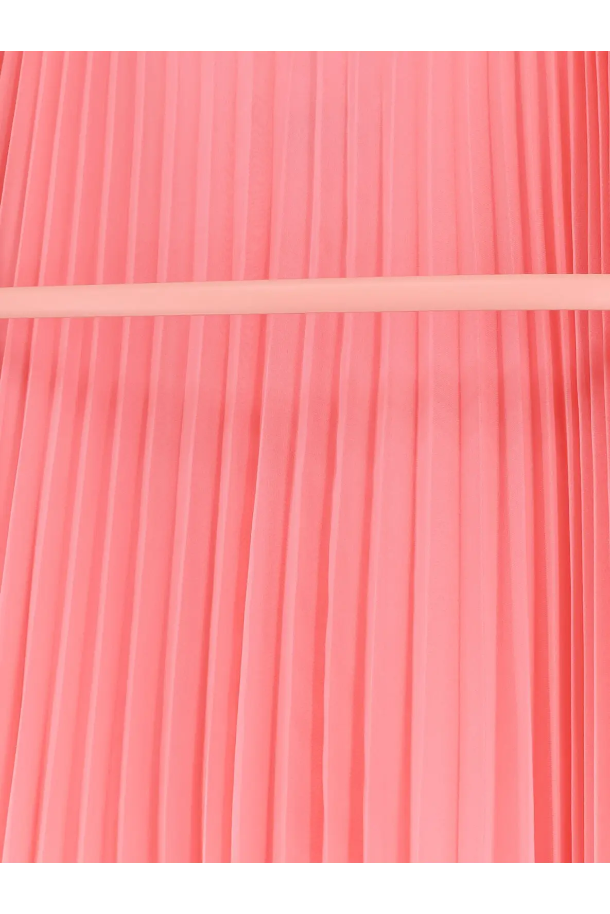 Max mara women’s mxecapsula long dress in soft pink pleated fabric with smooth texture and vertical folds