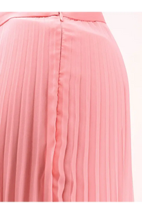 Max mara women’s mxegrembo pleated trousers pink shown from the back with soft flowing fabric and central seam